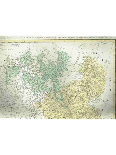 Druckgraphik: - Charte Geographique des Provinces de Cuenca & de Guadalaxara – F.L. Güssefeld